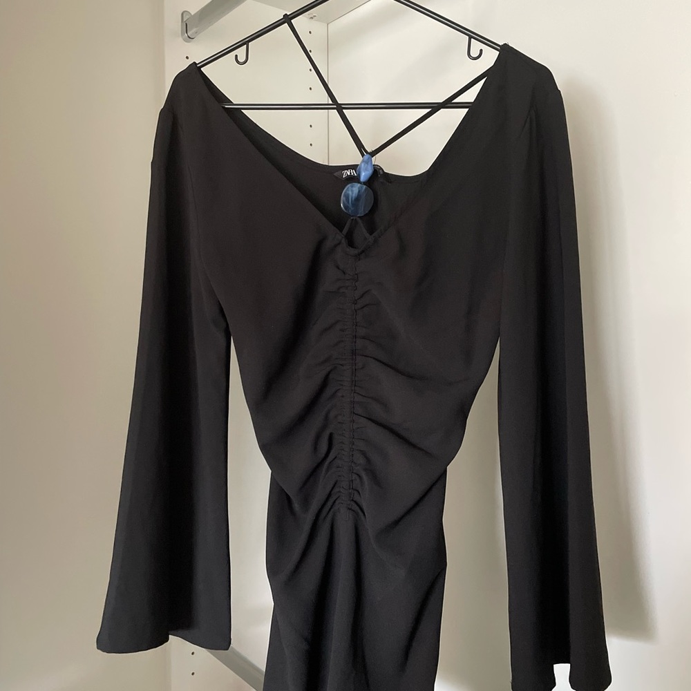 Black Zara dress with neck design